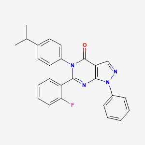 molecular formula C26H21FN4O B5228580 6-(2-fluorophenyl)-5-(4-isopropylphenyl)-1-phenyl-1,5-dihydro-4H-pyrazolo[3,4-d]pyrimidin-4-one 