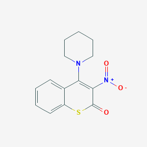 molecular formula C14H14N2O3S B5228585 3-nitro-4-(1-piperidinyl)-2H-thiochromen-2-one 