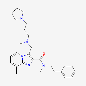 molecular formula C27H37N5O B5228596 N,8-dimethyl-3-({methyl[3-(1-pyrrolidinyl)propyl]amino}methyl)-N-(2-phenylethyl)imidazo[1,2-a]pyridine-2-carboxamide 