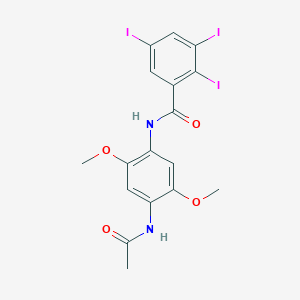 molecular formula C17H15I3N2O4 B5228599 N-[4-(acetylamino)-2,5-dimethoxyphenyl]-2,3,5-triiodobenzamide 