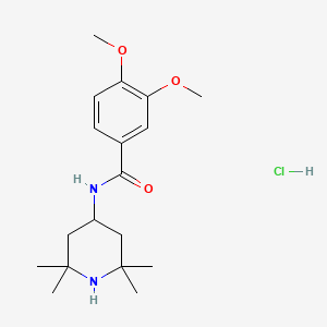 3,4-dimethoxy-N-(2,2,6,6-tetramethyl-4-piperidinyl)benzamide hydrochloride