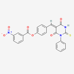 molecular formula C24H15N3O6S B5228617 4-[(4,6-dioxo-1-phenyl-2-thioxotetrahydro-5(2H)-pyrimidinylidene)methyl]phenyl 3-nitrobenzoate 