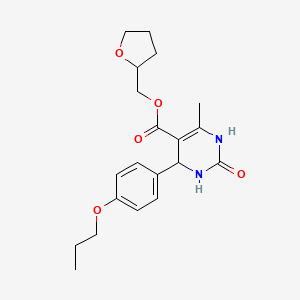 molecular formula C20H26N2O5 B5228634 tetrahydro-2-furanylmethyl 6-methyl-2-oxo-4-(4-propoxyphenyl)-1,2,3,4-tetrahydro-5-pyrimidinecarboxylate 