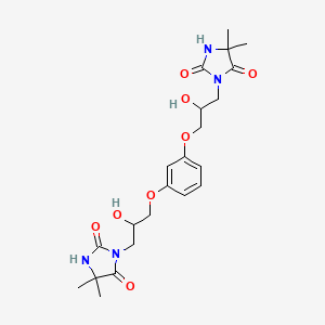 molecular formula C22H30N4O8 B5228636 3,3'-{1,3-phenylenebis[oxy(2-hydroxy-3,1-propanediyl)]}bis(5,5-dimethyl-2,4-imidazolidinedione) CAS No. 6079-28-3