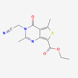 molecular formula C13H13N3O3S B5228657 ethyl 3-(cyanomethyl)-2,5-dimethyl-4-oxo-3,4-dihydrothieno[3,4-d]pyrimidine-7-carboxylate 