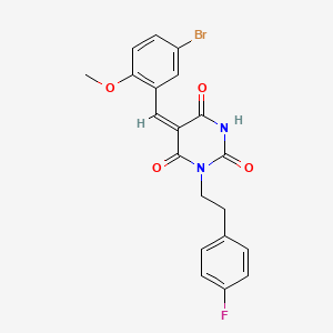 molecular formula C20H16BrFN2O4 B5228676 5-(5-bromo-2-methoxybenzylidene)-1-[2-(4-fluorophenyl)ethyl]-2,4,6(1H,3H,5H)-pyrimidinetrione 