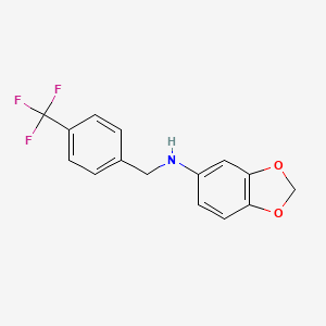 molecular formula C15H12F3NO2 B5228690 1,3-benzodioxol-5-yl[4-(trifluoromethyl)benzyl]amine 