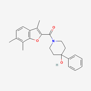 molecular formula C23H25NO3 B5228706 4-phenyl-1-[(3,6,7-trimethyl-1-benzofuran-2-yl)carbonyl]-4-piperidinol 