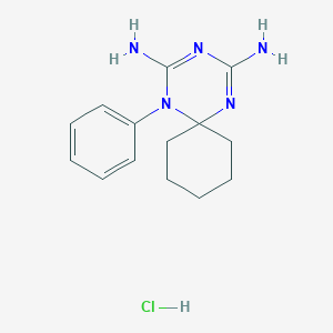 molecular formula C14H20ClN5 B5228727 5-phenyl-1,3,5-triazaspiro[5.5]undeca-1,3-diene-2,4-diamine hydrochloride 