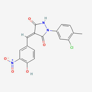 molecular formula C17H12ClN3O5 B5228730 1-(3-chloro-4-methylphenyl)-4-(4-hydroxy-3-nitrobenzylidene)-3,5-pyrazolidinedione 