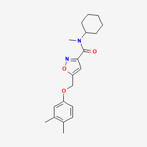 molecular formula C20H26N2O3 B5228749 N-cyclohexyl-5-[(3,4-dimethylphenoxy)methyl]-N-methyl-3-isoxazolecarboxamide 