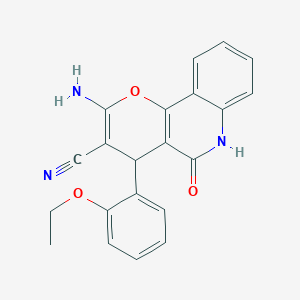 molecular formula C21H17N3O3 B5228766 2-amino-4-(2-ethoxyphenyl)-5-oxo-5,6-dihydro-4H-pyrano[3,2-c]quinoline-3-carbonitrile 