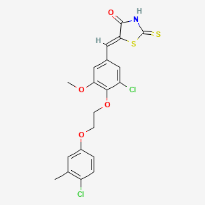 molecular formula C20H17Cl2NO4S2 B5228795 5-{3-chloro-4-[2-(4-chloro-3-methylphenoxy)ethoxy]-5-methoxybenzylidene}-2-thioxo-1,3-thiazolidin-4-one 