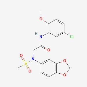 molecular formula C17H17ClN2O6S B5228824 N~2~-1,3-benzodioxol-5-yl-N~1~-(5-chloro-2-methoxyphenyl)-N~2~-(methylsulfonyl)glycinamide 