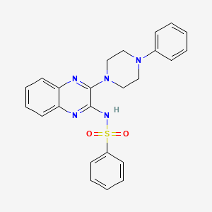molecular formula C24H23N5O2S B5228827 N-[3-(4-phenyl-1-piperazinyl)-2-quinoxalinyl]benzenesulfonamide 