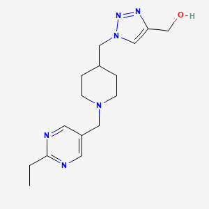 molecular formula C16H24N6O B5228837 [1-({1-[(2-ethyl-5-pyrimidinyl)methyl]-4-piperidinyl}methyl)-1H-1,2,3-triazol-4-yl]methanol trifluoroacetate (salt) 