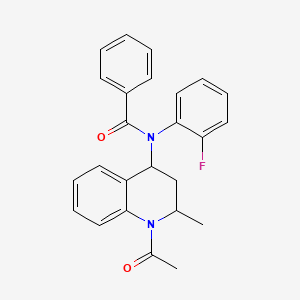 molecular formula C25H23FN2O2 B5228862 N-(1-acetyl-2-methyl-1,2,3,4-tetrahydro-4-quinolinyl)-N-(2-fluorophenyl)benzamide 