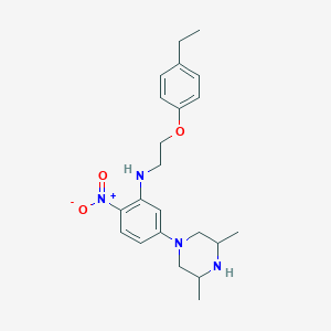 molecular formula C22H30N4O3 B5228890 5-(3,5-dimethyl-1-piperazinyl)-N-[2-(4-ethylphenoxy)ethyl]-2-nitroaniline 