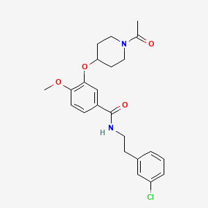 3-[(1-acetyl-4-piperidinyl)oxy]-N-[2-(3-chlorophenyl)ethyl]-4-methoxybenzamide