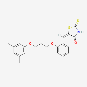 molecular formula C21H21NO3S2 B5228916 5-{2-[3-(3,5-dimethylphenoxy)propoxy]benzylidene}-2-thioxo-1,3-thiazolidin-4-one 
