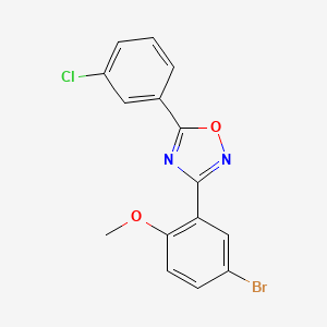 molecular formula C15H10BrClN2O2 B5228924 3-(5-bromo-2-methoxyphenyl)-5-(3-chlorophenyl)-1,2,4-oxadiazole 