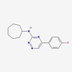 molecular formula C16H19FN4 B5228939 N-cycloheptyl-5-(4-fluorophenyl)-1,2,4-triazin-3-amine 