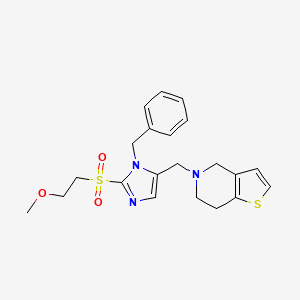 molecular formula C21H25N3O3S2 B5228963 5-({1-benzyl-2-[(2-methoxyethyl)sulfonyl]-1H-imidazol-5-yl}methyl)-4,5,6,7-tetrahydrothieno[3,2-c]pyridine 