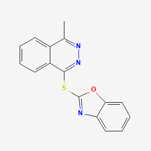 molecular formula C16H11N3OS B5228987 1-(1,3-benzoxazol-2-ylthio)-4-methylphthalazine 