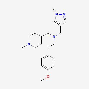 molecular formula C21H32N4O B5228997 2-(4-methoxyphenyl)-N-[(1-methyl-4-piperidinyl)methyl]-N-[(1-methyl-1H-pyrazol-4-yl)methyl]ethanamine 