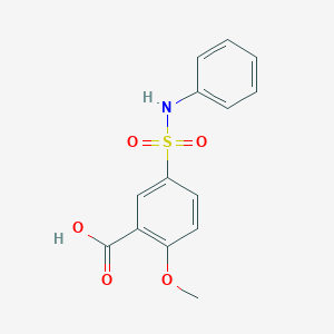 molecular formula C14H13NO5S B5229022 5-(anilinosulfonyl)-2-methoxybenzoic acid CAS No. 89704-57-4