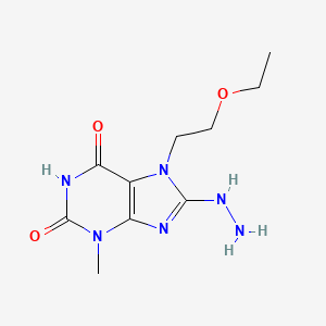 7-(2-ethoxyethyl)-8-hydrazino-3-methyl-3,7-dihydro-1H-purine-2,6-dione