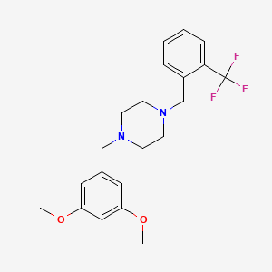 molecular formula C21H25F3N2O2 B5229039 1-(3,5-dimethoxybenzyl)-4-[2-(trifluoromethyl)benzyl]piperazine 