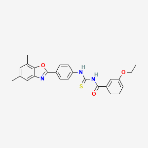 molecular formula C25H23N3O3S B5229054 N-({[4-(5,7-dimethyl-1,3-benzoxazol-2-yl)phenyl]amino}carbonothioyl)-3-ethoxybenzamide 