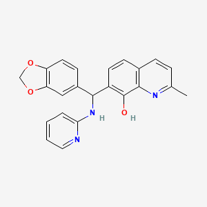 molecular formula C23H19N3O3 B5229114 7-[1,3-benzodioxol-5-yl(2-pyridinylamino)methyl]-2-methyl-8-quinolinol 