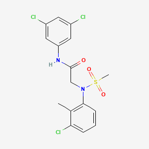 molecular formula C16H15Cl3N2O3S B5229139 N~2~-(3-chloro-2-methylphenyl)-N~1~-(3,5-dichlorophenyl)-N~2~-(methylsulfonyl)glycinamide 