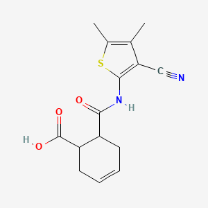 molecular formula C15H16N2O3S B5229162 6-{[(3-cyano-4,5-dimethyl-2-thienyl)amino]carbonyl}-3-cyclohexene-1-carboxylic acid 