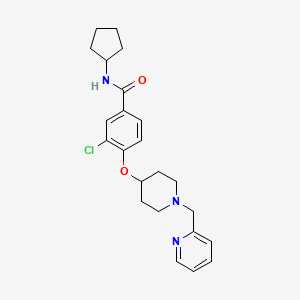 molecular formula C23H28ClN3O2 B5229186 3-chloro-N-cyclopentyl-4-{[1-(2-pyridinylmethyl)-4-piperidinyl]oxy}benzamide 