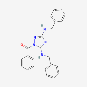 molecular formula C23H21N5O B5229191 1-benzoyl-N,N'-dibenzyl-1H-1,2,4-triazole-3,5-diamine 