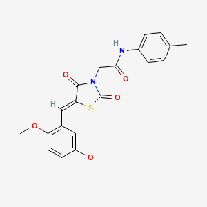 molecular formula C21H20N2O5S B5229210 2-[5-(2,5-dimethoxybenzylidene)-2,4-dioxo-1,3-thiazolidin-3-yl]-N-(4-methylphenyl)acetamide 