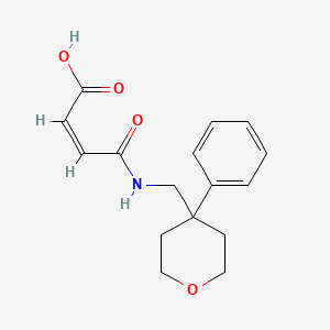 molecular formula C16H19NO4 B5229220 4-oxo-4-{[(4-phenyltetrahydro-2H-pyran-4-yl)methyl]amino}-2-butenoic acid 
