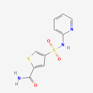molecular formula C10H9N3O3S2 B5229242 4-[(2-pyridinylamino)sulfonyl]-2-thiophenecarboxamide 