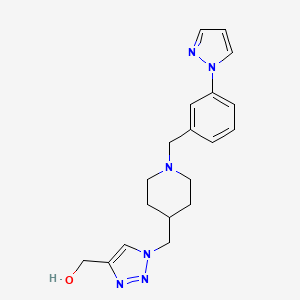 molecular formula C19H24N6O B5229243 [1-({1-[3-(1H-pyrazol-1-yl)benzyl]-4-piperidinyl}methyl)-1H-1,2,3-triazol-4-yl]methanol trifluoroacetate (salt) 