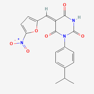 molecular formula C18H15N3O6 B5229250 1-(4-isopropylphenyl)-5-[(5-nitro-2-furyl)methylene]-2,4,6(1H,3H,5H)-pyrimidinetrione 