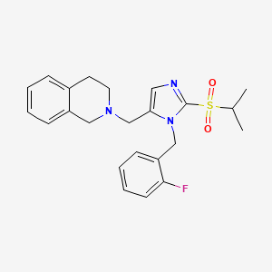 molecular formula C23H26FN3O2S B5229277 2-{[1-(2-fluorobenzyl)-2-(isopropylsulfonyl)-1H-imidazol-5-yl]methyl}-1,2,3,4-tetrahydroisoquinoline 