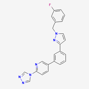 molecular formula C23H17FN6 B5229283 5-{3-[1-(3-fluorobenzyl)-1H-pyrazol-3-yl]phenyl}-2-(4H-1,2,4-triazol-4-yl)pyridine 
