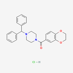 1-(2,3-dihydro-1,4-benzodioxin-6-ylcarbonyl)-4-(diphenylmethyl)piperazine hydrochloride