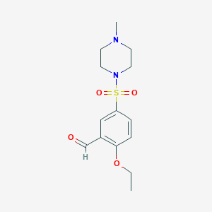 molecular formula C14H20N2O4S B052293 1-(4-乙氧基-3-甲酰苯磺酰)-4-甲基哌嗪 CAS No. 332374-42-2