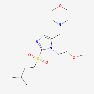 molecular formula C16H29N3O4S B5229303 4-({1-(2-methoxyethyl)-2-[(3-methylbutyl)sulfonyl]-1H-imidazol-5-yl}methyl)morpholine 