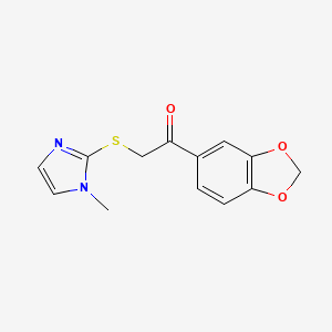 molecular formula C13H12N2O3S B5229343 1-(1,3-benzodioxol-5-yl)-2-[(1-methyl-1H-imidazol-2-yl)thio]ethanone 