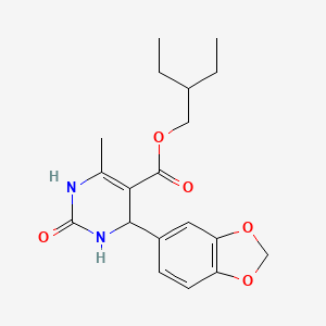molecular formula C19H24N2O5 B5229354 2-ethylbutyl 4-(1,3-benzodioxol-5-yl)-6-methyl-2-oxo-1,2,3,4-tetrahydro-5-pyrimidinecarboxylate 